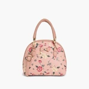 Like Dreams Women Medium Pink Floral Pebbled Crossbody Bowling Handbag‎ Casual